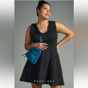 Daily Practice by Anthropologie Flared Mini Tennis Dress Size Large Black